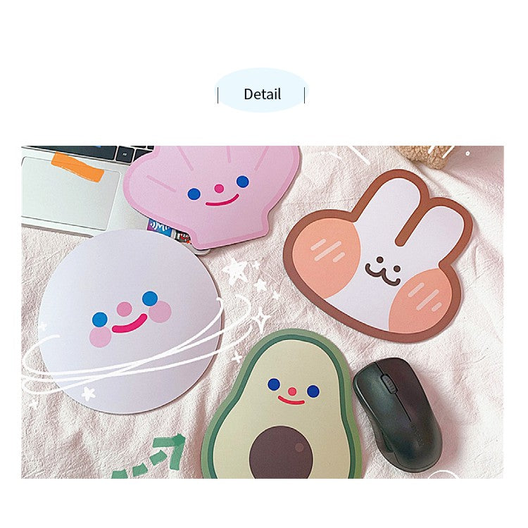 Mini Computer Mouse Pad Cute Smiley Waterproof Mousepad