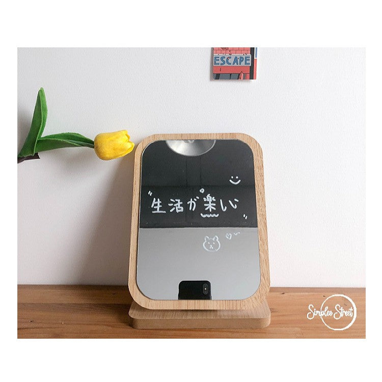 Wooden Foldable Make up Mirror Cosmetic Mirrors Student Dormitory