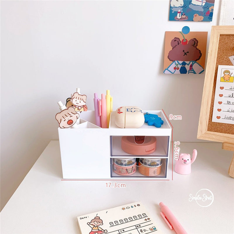 Storage Drawer Box Desktop Cosmetics Organizer Stationery Pencil Holder SH521