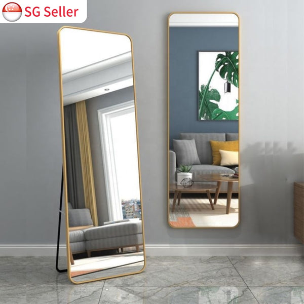 Full Length Mirror Bedroom Standing Floor Wall Mount Mirrors Aluminium Frame Full Body