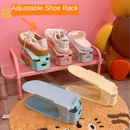 Shoe Storage Rack Double Integrated Adjustable Plastic Shoe Bracket