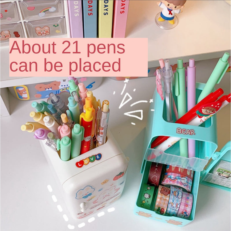 Refrigerator Pen Holder Cute Large Capacity Desktop Storage Container