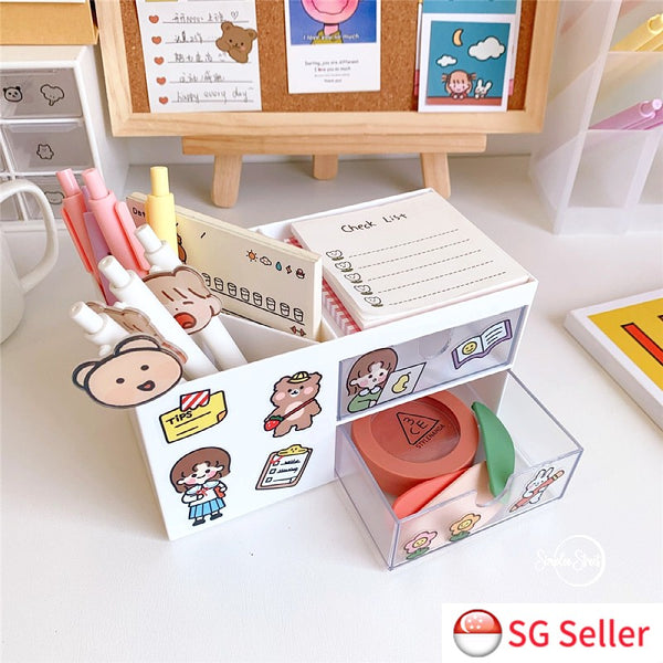 Storage Drawer Box Desktop Cosmetics Organizer Stationery Pencil Holder SH521