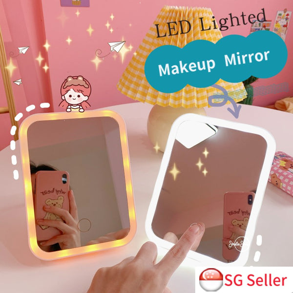 Makeup Mirror LED Lighted Touch-sensitive USB 3 Color Lighting Modes Mirrors