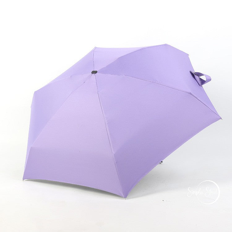 Lightweight Umbrella Anti-UV Folding Mini Pocket Vinyl Five-Fold Umbrella