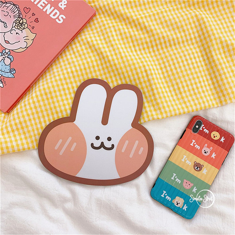 Mini Computer Mouse Pad Cute Smiley Waterproof Mousepad