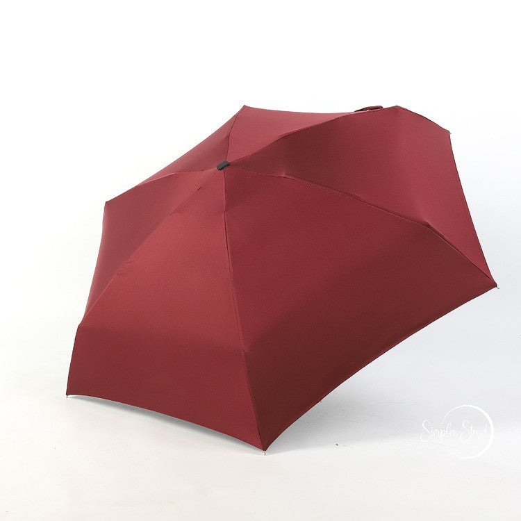 Lightweight Umbrella Anti-UV Folding Mini Pocket Vinyl Five-Fold Umbrella