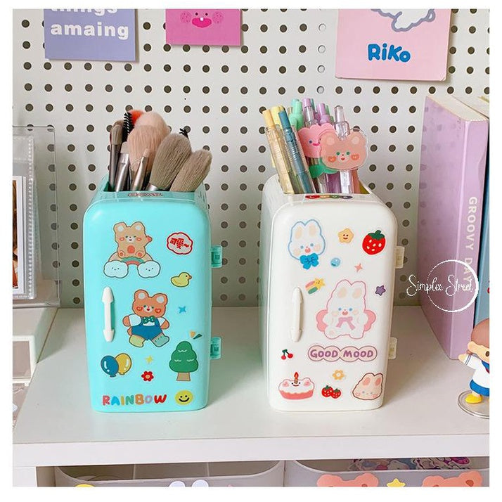 Refrigerator Pen Holder Cute Large Capacity Desktop Storage Container