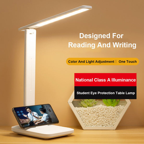 Led Desk Lamp Touch Stepless Dimming Foldable Table Lamp Bedside Reading Eye Protection Night Light