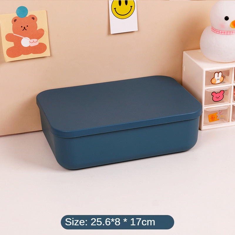 Morandi Color Desktop Storage Box Snacks Sundries Storage Boxs Cosmetics Large Capacity with Lid