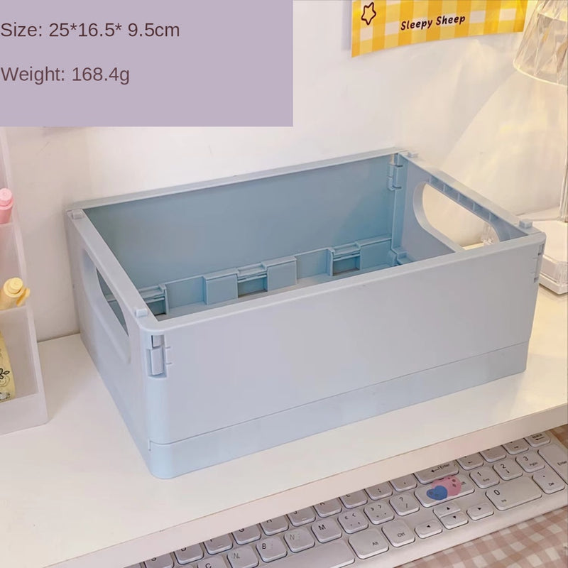 Desktop Organizer Foldable Storage Box Cosmetics Container Basket