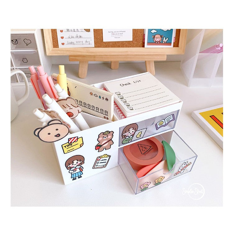 Storage Drawer Box Desktop Cosmetics Organizer Stationery Pencil Holder SH521