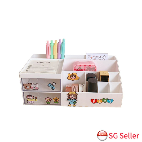 Storage Drawer Box Desktop Cosmetics Organizer Stationery Pencil Holder