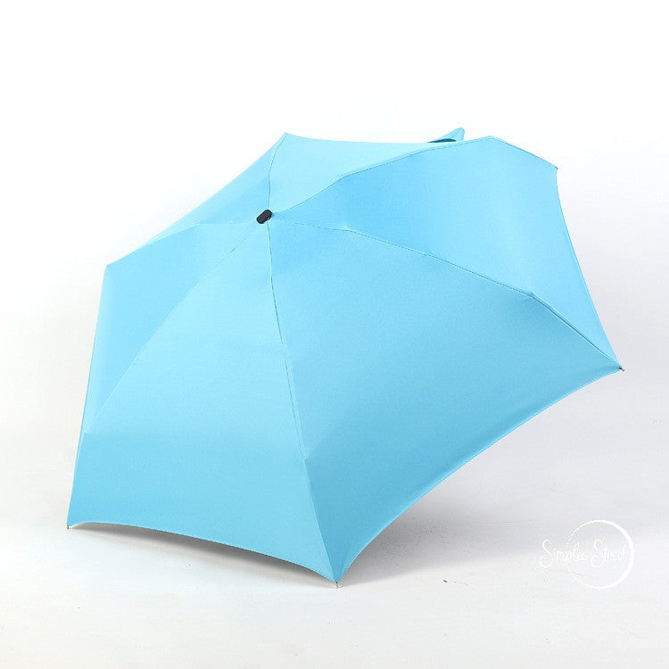 Lightweight Umbrella Anti-UV Folding Mini Pocket Vinyl Five-Fold Umbrella