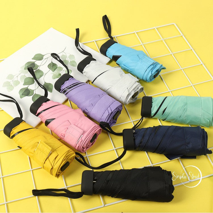 Lightweight Umbrella Anti-UV Folding Mini Pocket Vinyl Five-Fold Umbrella