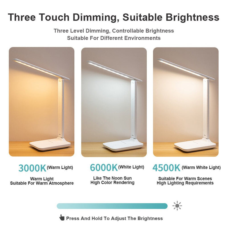 Led Desk Lamp Touch Stepless Dimming Foldable Table Lamp Bedside Reading Eye Protection Night Light