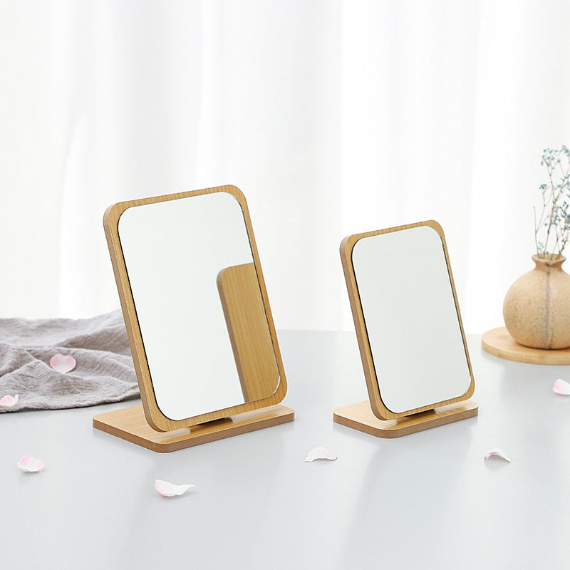 Wooden Foldable Make up Mirror Cosmetic Mirrors Student Dormitory