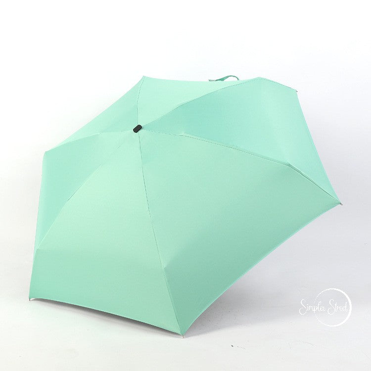 Lightweight Umbrella Anti-UV Folding Mini Pocket Vinyl Five-Fold Umbrella