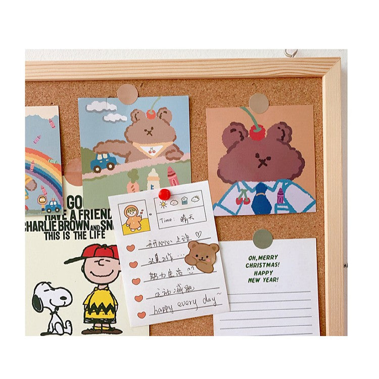 Wooden Frame Cork Board Set Decorative Wall Board