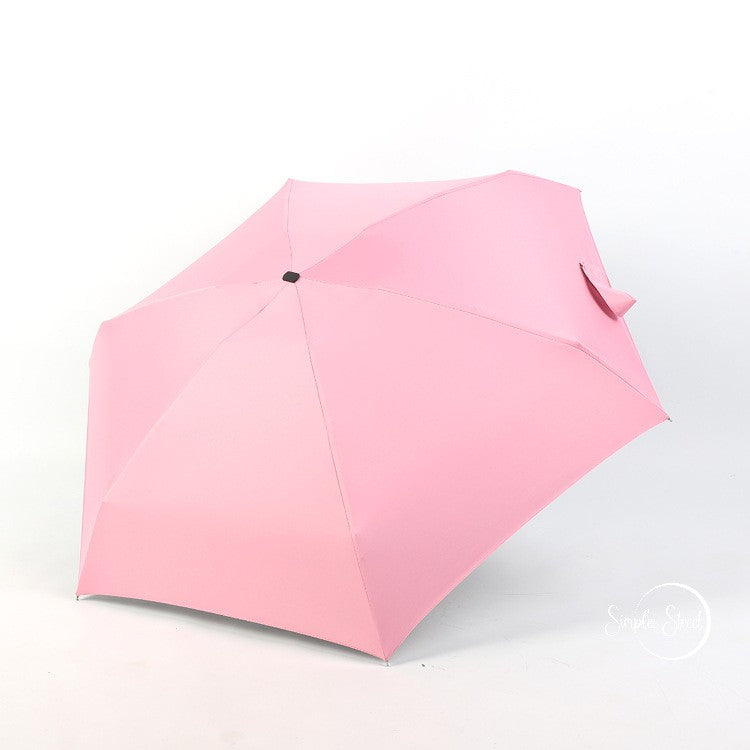 Lightweight Umbrella Anti-UV Folding Mini Pocket Vinyl Five-Fold Umbrella