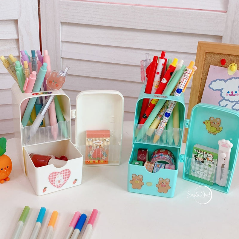 Refrigerator Pen Holder Cute Large Capacity Desktop Storage Container