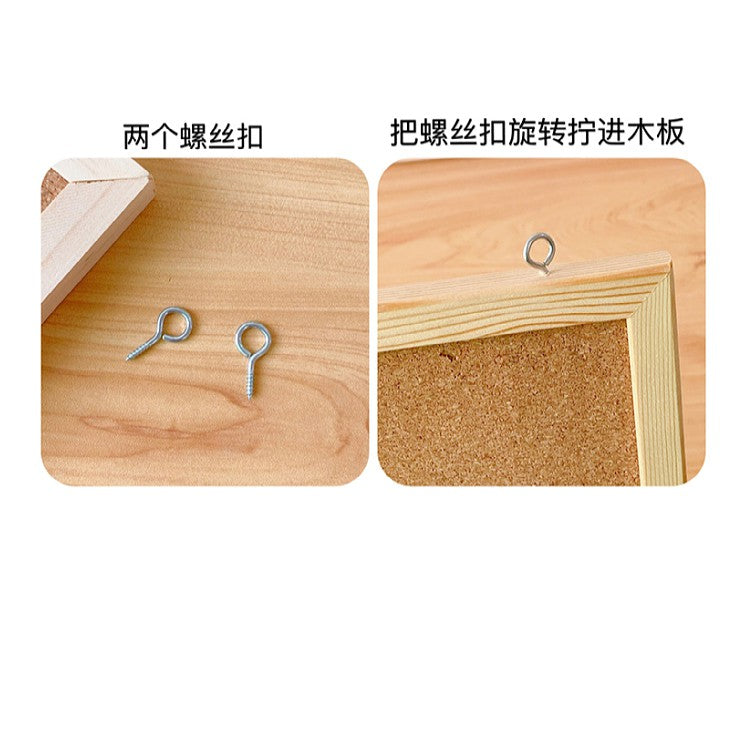 Wooden Frame Cork Board Set Decorative Wall Board