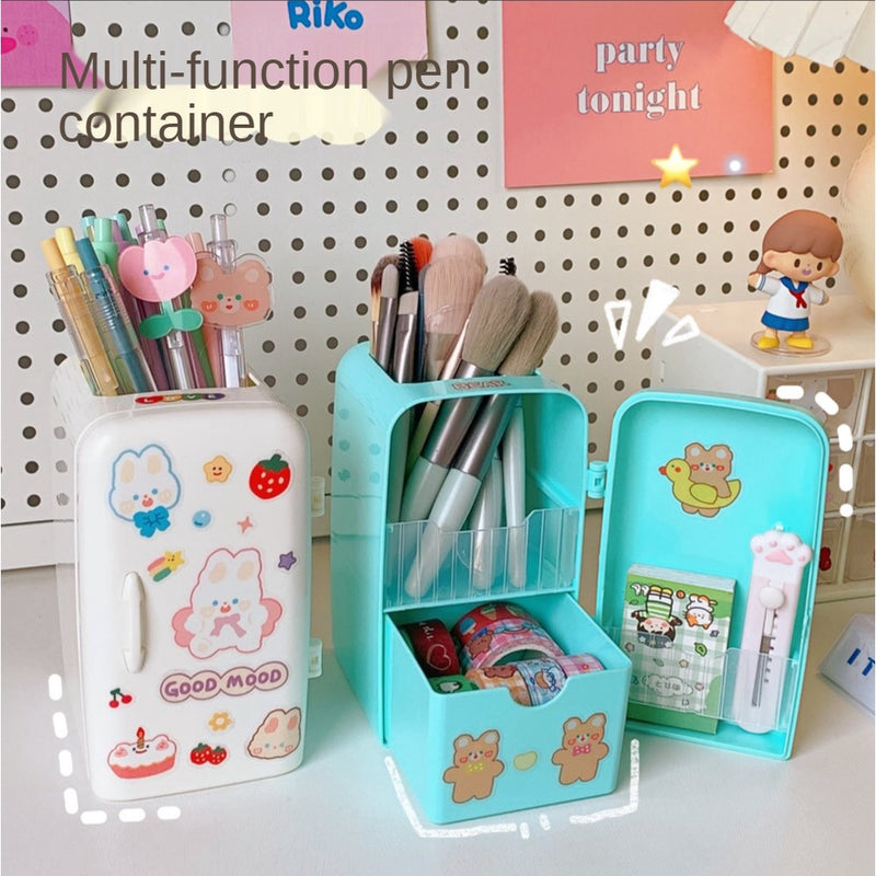 Refrigerator Pen Holder Cute Large Capacity Desktop Storage Container