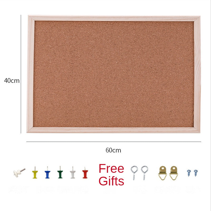 Wooden Frame Cork Board Set Decorative Wall Board