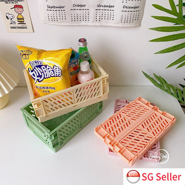 Desktop Organizer Foldable Storage Box Cosmetics Container Basket