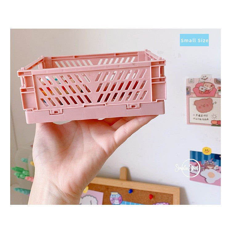 Desktop Organizer Foldable Storage Box Cosmetics Container Basket