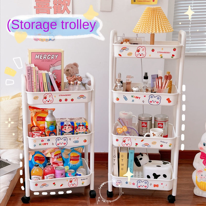 Multi-storey Trolley Snack Plastic Storage Rack Kitchen Bedroom Bathroom Racks