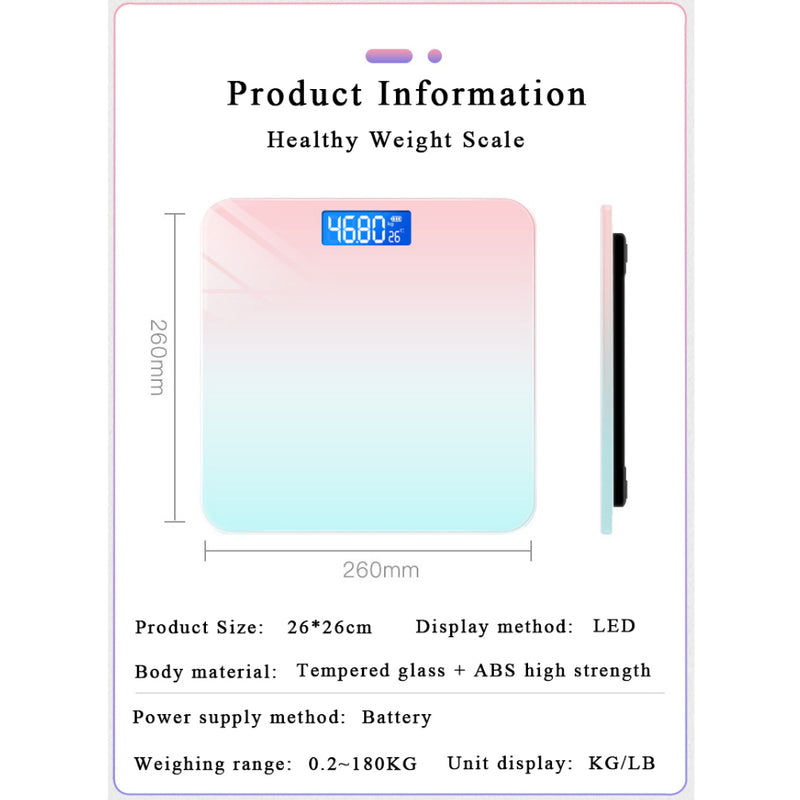 Body Weight Scale BMI Fat Floor Scales LED Display Gradient Design